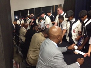 Sacramento legends sign autographs for JMF kids