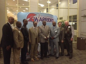 Jerry Manuel and Dusty Baker surrounded by Sacramento greats