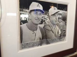 Oakland A's Manager John McNamara with Joe DiMaggio